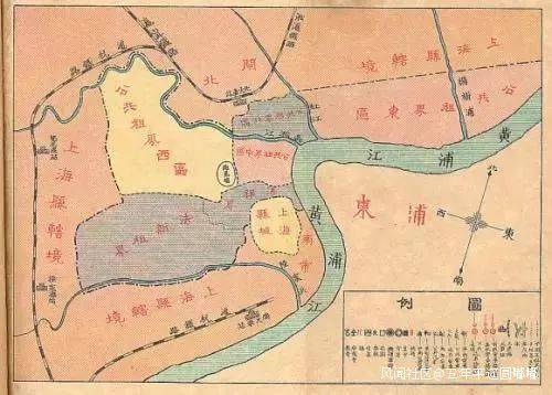 鼎盛时期的法租界,东至黄浦江,北部以福煦路(今延安中路)及爱多亚路(今延安东路)一线与英美公共租界相隔